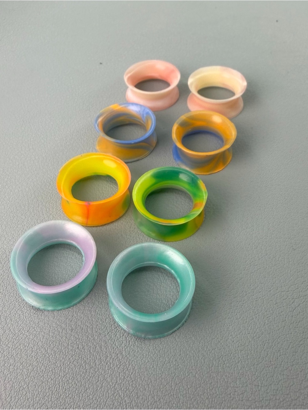 Colorful  Silicone Ear Tunnels - Assorted Pastel and Bright Colors